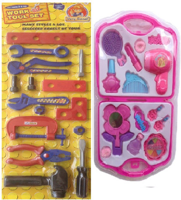

New Pinch Multicolor Work Tool Set with Fashion Beauty Set for kids