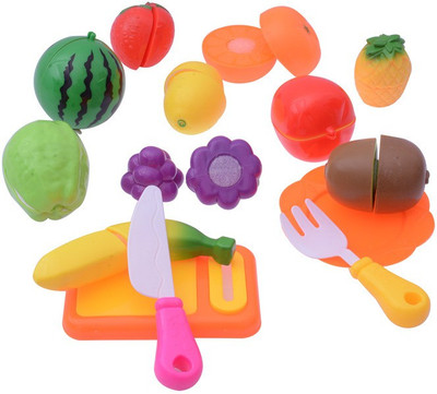 

RR Enterprizes Fruits & Vegetables Realistic Sliceable Fruits and Vegetables Cutting Play Toy Set with Velcro