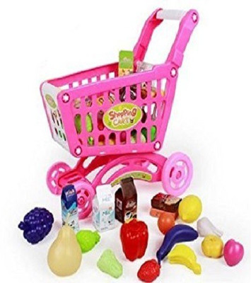 

Taaza Garam Little Supermarket 37 pcs Shopping Cart with Vegetable and Fruits gift baby boy girl birthday toy kid child playset roleplay