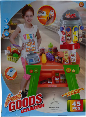 

Taaza Garam Kids High Quality Roleplay Fresh Goods Super Market Children's Favorite Market 45 Pc Set - Gift Toy