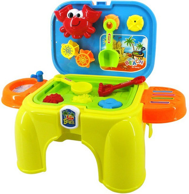

Toys Bhoomi 2 in 1 Carry-on Beach Sand & Water Play Set Toy with Tool Storage Chair