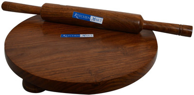

Kitchen Mart Wooden Polpat Sleek Belan Rolling Pin & Board(Brown, Pack of 2)