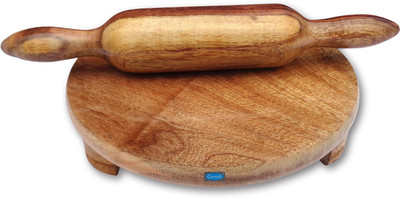 

Woodpedlar 9inch Rolling Pin & Board(Brown, Pack of 2)