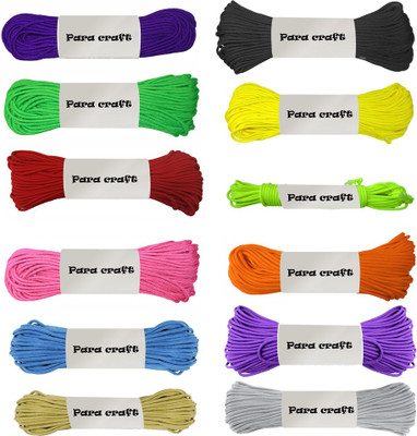 

Paracraft 50ft 550 Paracord Parachute Survival Cord G4(Pack of 12) Multicolor(Length: 15 m, Diameter: 4 mm)