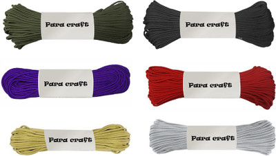 

Paracraft 50ft 550 Paracord Parachute Survival Cord – Assorted-1(Pack of 6)