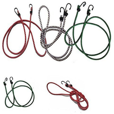 Sarthak High Strength Elastic Tying Rope with Hooks, Shock Cord Cables, Luggage Tying Rope With Hooks (Length 7 ft - Set of 3) Multicolor(Length: 2.13 m, Diameter: 8 mm)