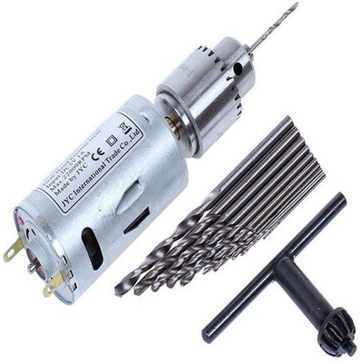 DIY Crafts Electric Motor Small PCB Hand 10Drill Bits Press Twist Bits Keyless Chuckk Electric Motor Small PCB Hand 10Drill bit Rotary Bit Set(10 Bits)