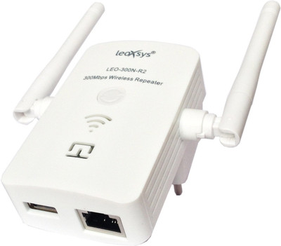 Leoxsys M WiFi Repeater Wireless 11N signal Booster range extender Router with 2x3dBi Antenna Router(White) available at flipkart for Rs.1299