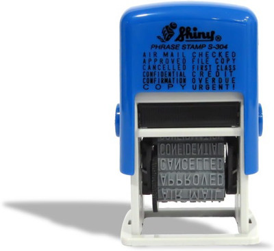 

Shiny Self Inking 12 In 1 Rubber Stock Phrase S-304 Pre-inked Stamp(Medium, Black)