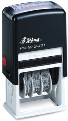 SHINY Self ink Dater with PAID message and signature space S-401 Pre-inked Stamp(Medium, Black)