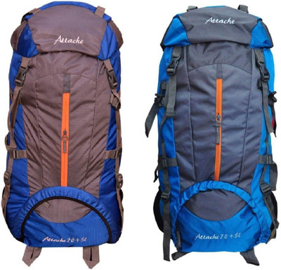 

Attache 1021R Climate Proof Rucksack, Hiking Backpack 75Lts (Royal Blue & Blue) Set of 2 With Rain Cover … Rucksack - 75 L(Multicolor)
