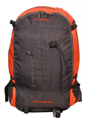 

Attache Hiking Backpack (Orange & Grey) With Rain Cover Rucksack - 35 L(Orange)