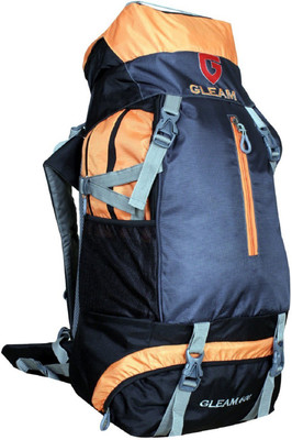 

Gleam 2209 Climate Proof Mountain Campaign / Hiking / Trekking Bag / Backpack 60 ltrs Orange & Grey with RAIN COVER Rucksack - 60 L(Multicolor)