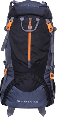 

Gleam 0109 Climate Proof Mountain / Hiking / Trekking / Campaign Bag / Backpack 75 ltrs Black & Grey with Rain Cover Rucksack - 75 L(Multicolor)