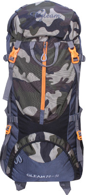 

Gleam 0109 Climate Proof Mountain / Hiking / Trekking / Campaign Bag / Backpack 75 ltrs Camouflage & Grey with Rain Cover Rucksack - 75 L(Multicolor)