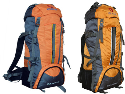 

Gleam 2209 Climate Proof Mountain Campaign/Hiking/Trekking Bag/Backpack 75 ltrs ( Orange & Yellow ) PACK of 2 with RAIN COVER Rucksack - 75 L(Multicolor)