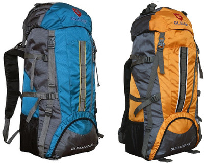 

Gleam 2209 Climate Proof Mountain Campaign/Hiking/Trekking Bag/Backpack 75 ltrs (Sky Blue & Yellow ) PACK of 2 with RAIN COVER Rucksack - 75 L(Multicolor)