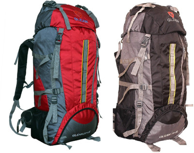 

Gleam 2209 Climate Proof Mountain Campaign/Hiking/Trekking Bag/Backpack 75 ltrs ( Red & Black ) PACK of 2 with RAIN COVER Rucksack - 75 L(Multicolor)