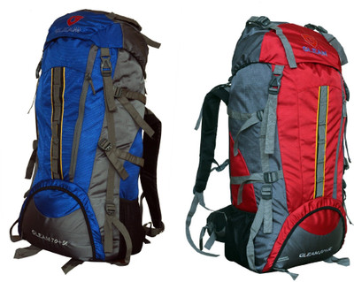 

Gleam 2209 Climate Proof Mountain Campaign/Hiking/Trekking Bag/Backpack 75 ltrs (Royal Blue & Red ) PACK of 2 with RAIN COVER Rucksack - 75 L(Multicolor)