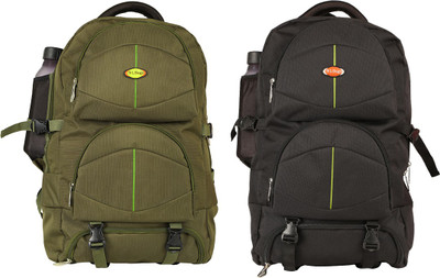 

Nl Bags TB-Green::TB-Black Rucksack - 40 L(Brown, Black), Black;brown