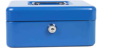 

Shraddha Collections Cash 2 Compartments Steel, Plastic Storage Box(Blue)