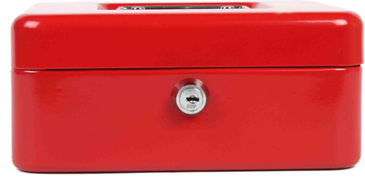

Shraddha Collections Cash 2 Compartments Steel, Plastic Storage Box(Red)