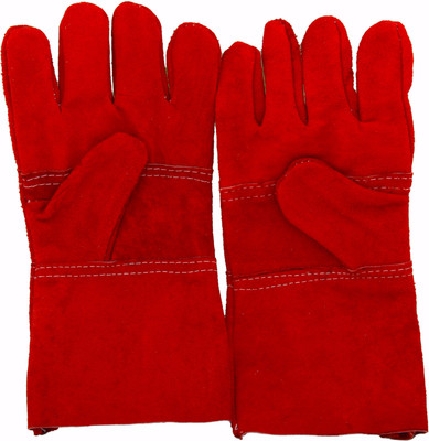

Safies Welding Gloves Red Pack of 1 Leather Safety Gloves(2)