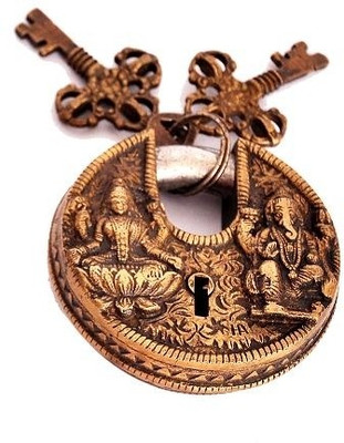 

Indigo Creatives Vastu Antique Gold Look Goddess Lakshmi + Lord Ganesha Safety Lock Safety Lock(Gold)