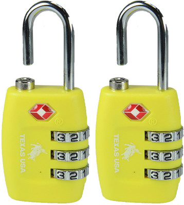 

Texas USA TSA Lock-Mandatory for US Customs - Yellow Set of 2 Safety Lock(Yellow)