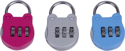 Sk Bags Numbering Safety Lock(Red, Blue, Silver), Blue;red;silver