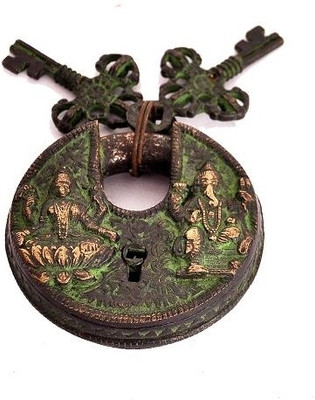 

Indigo Creatives Diwali Vastu Antique Look Goddess Lakshmi + Lord Ganesha Safety Lock Safety Lock(Black)