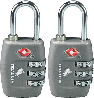 

Texas USA TSA Lock-Mandatory for US Customs - Dark Grey Set of 2 Safety Lock(Grey)