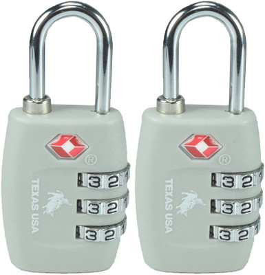 

Texas USA TSA Lock-Mandatory for US Customs - Grey Set of 2 Safety Lock(Grey)