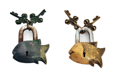 

Indigo Creatives Vaastu Fengshui Prosperity Fish Look Set of 2 Safety Locks Safety Lock(Black)