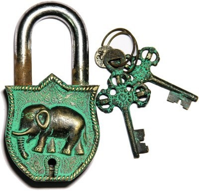 Gathbandhan Elephant Safety Lock(Gold, Green) Gathbandhan Elephant Safety Lock(Gold, Green)