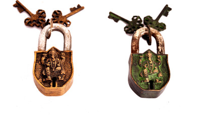 

Indigo Creatives Vastu Antique look Lord Ganesha set of 2 Safety Locks Safety Lock(Black)