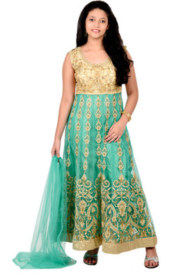 

Saarah Self Design Kurta & Churidar(Stitched, Light green