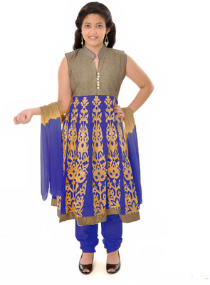 

Saarah Self Design Kurta & Salwar(Stitched, Blue