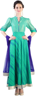 

Libas Indi Self Design Kurta & Churidar(Stitched, Green