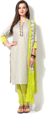 

Trishaa by Pantaloons Printed Kurta & Churidar(Stitched, Light green