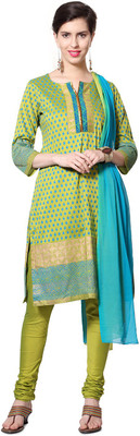 

Trishaa by Pantaloons Printed Kurta & Churidar(Stitched), Green