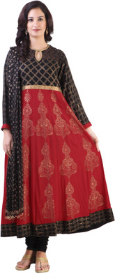 

Libas Printed Kurta & Churidar(Stitched), Red