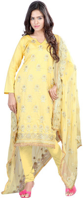 

Raagvi Embroidered Kurta & Salwar(Stitched), Yellow