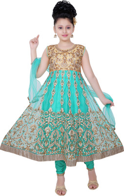 

Saarah Self Design Kurta & Churidar(Stitched, Light green