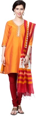 

Trishaa by Pantaloons Solid Kurta & Churidar(Stitched, Orange