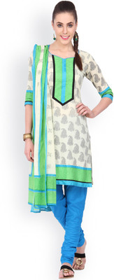 

EthnicQueen Cotton Floral Print, Solid Salwar Suit Dupatta Material(Un-stitched), Beige