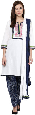 Trishaa by Pantaloons Solid Kurta & Salwar(Stitched, White