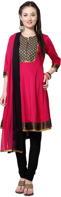 

Trishaa by Pantaloons Printed Kurta & Churidar(Stitched), Pink