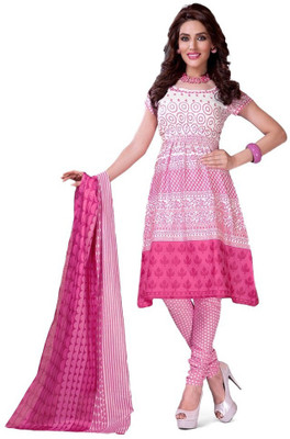 

Akag Cotton Printed Salwar Suit Dupatta Material(Un-stitched), Pink