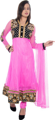 

JM Luxury Embroidered Kurta & Churidar(Stitched), Pink